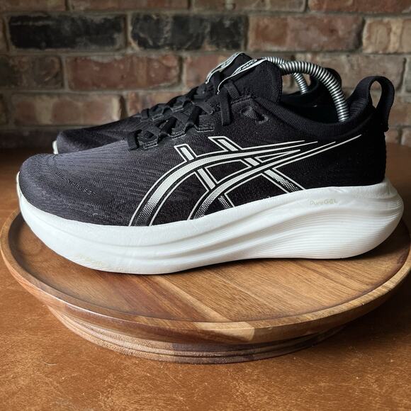 Asics Gel Nimbus 27 Cushioned Black Road Running Shoes Sneakers Women's 9.5 Wide - Picture 11 of 16